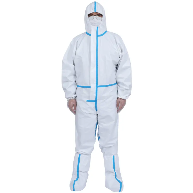 Non-Sterile Non-woven Disposable Chemical Medical Protective Coverall with Shoe Cover