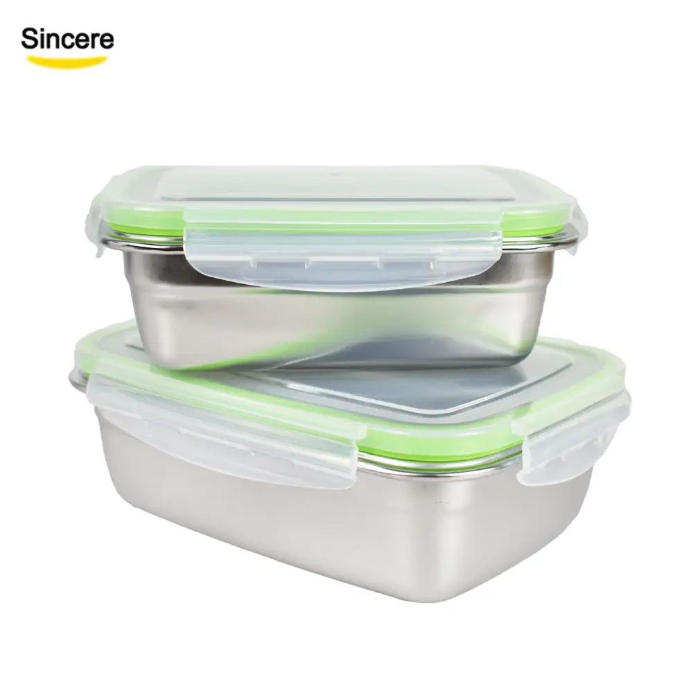 Leak proof Lunch Box Stainless Steel food storage container set 850ml 1800ml