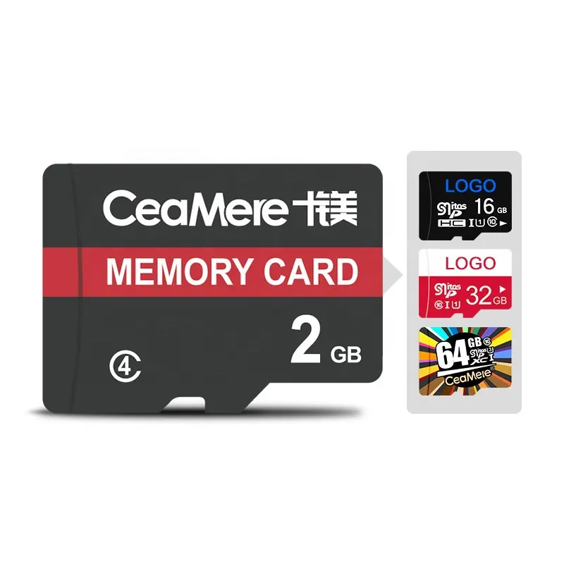 Ceamere Wholesale From China 2GB Micro Flash Memory TF cards 8GB 16GB 64GB 128gb 512GB Class10 U3 Memoria Carte Mini Memory Card
