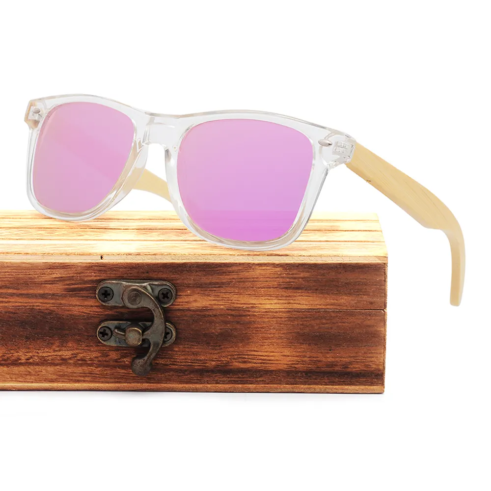 Солнцезащитные очки с бамбуковой оправой, с логотипом на заказ