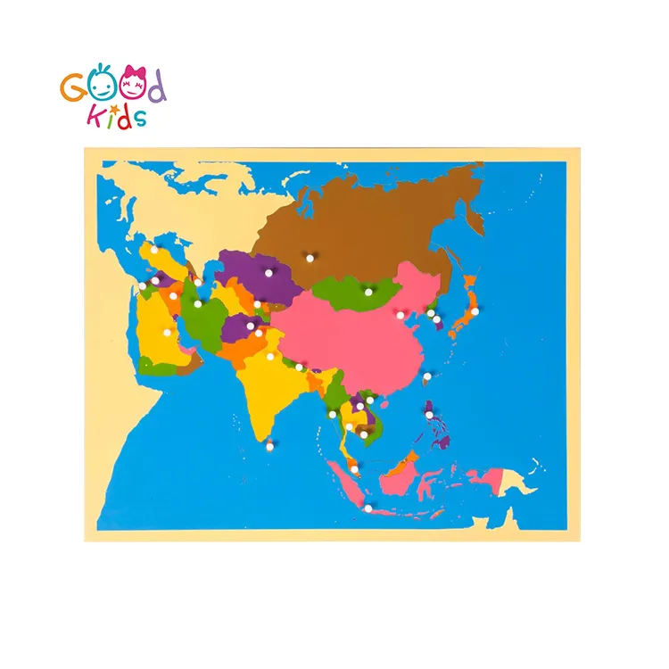 Карта, Обучающие ресурсы, классная игрушка Монтессори, география, детский сад, деревянные игрушки Монтессори, новая карта-головоломка в Азии