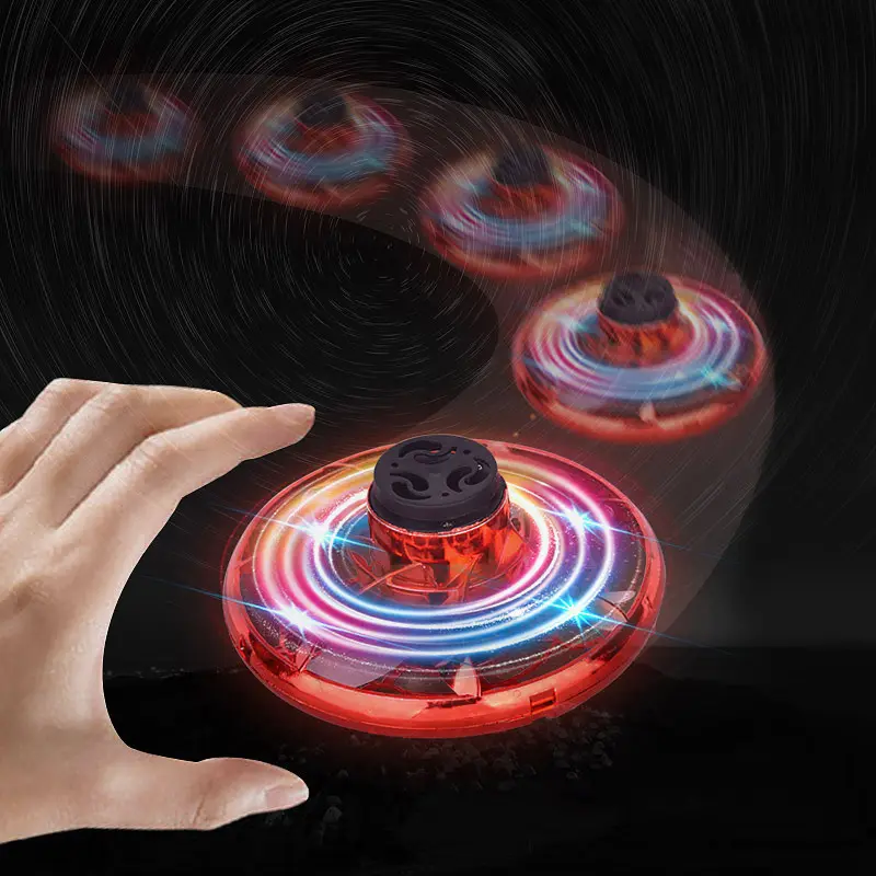 Juguetes Voladores LED Finger Fidget Drone Hand Control Spinning Top Mini Rotate Dron Tricked-out Gyro UFO Spinner Flying Toy