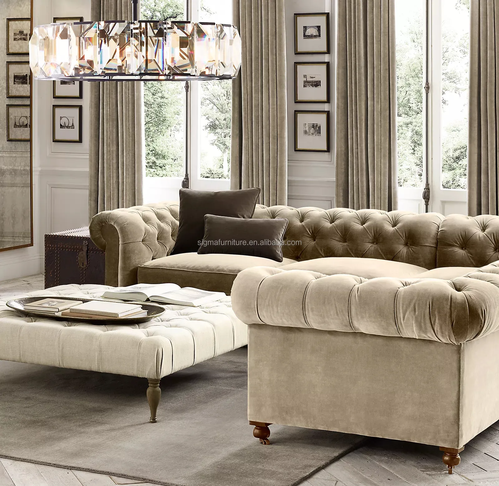 Современная гостиничная квартира гостиная ткань кожаный диван мебель классический диван кожаные диваны для гостиной