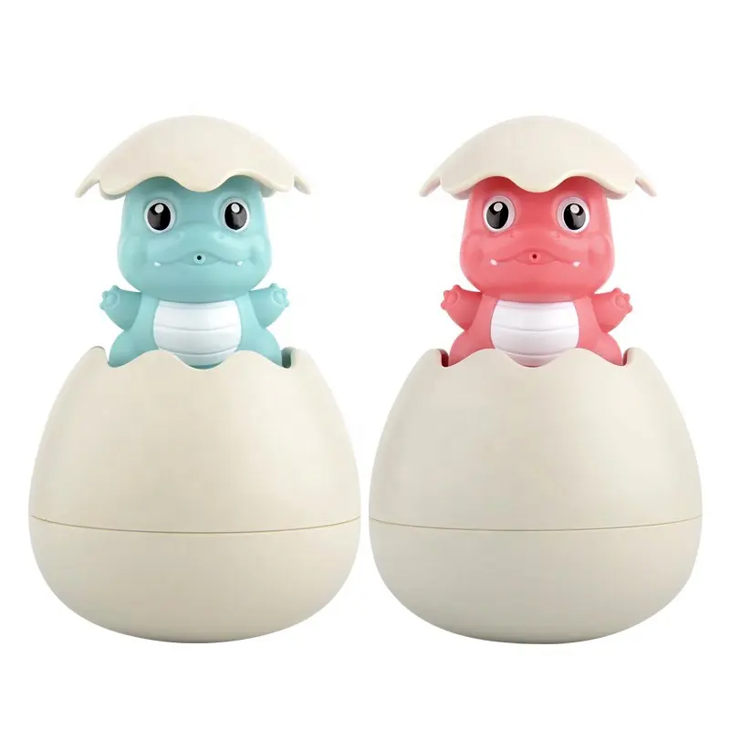 Cute Unique Baby Bath Toys Pop-Up Hatch Egg Dinosaur Duck Penguin Shaped Float Bathroom Shower Toys Sprinkler Water Spray