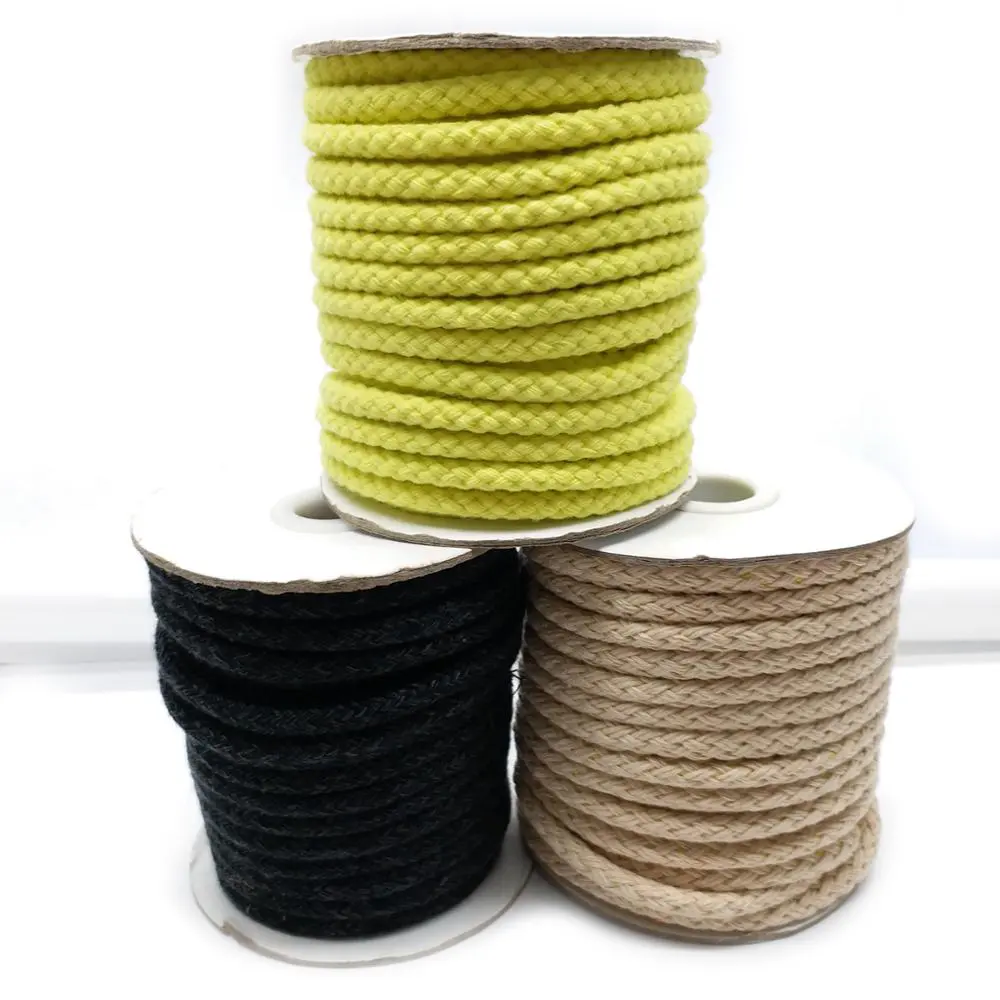 Лидер продаж, плетеный хлопковый шнур 6 мм натурального цвета Amazon для рукоделия, сумок