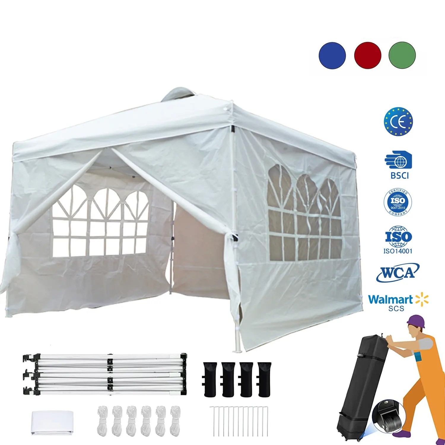Беседка, садовая беседка, палатка для кемпинга на открытом воздухе, палатка с выдвижным навесом, беседка в комплекте, 3x3 алюминиевые складные палатки с боками