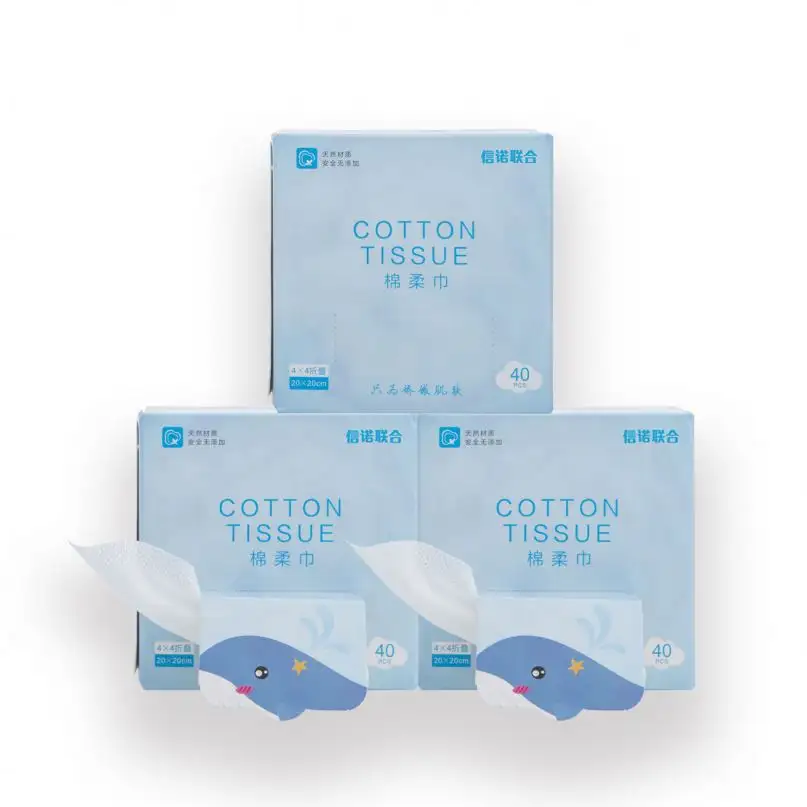 Multi-Purpose Dry Non-Woven Soft Cotton Facial Tissue Cleaning Wipes