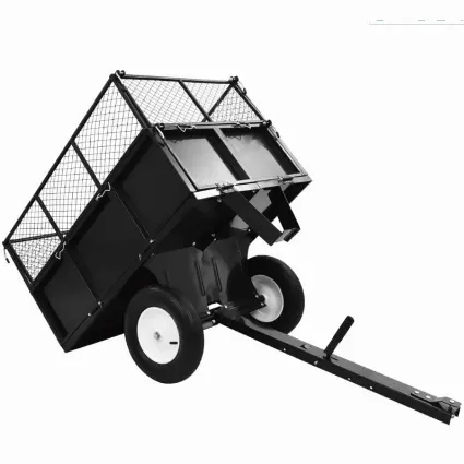 heavy duty ATV trailer dump cart for garden or farm