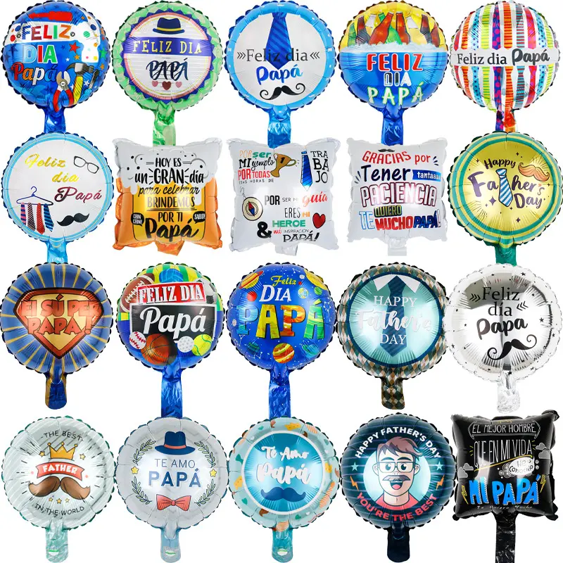 Hot Balloon 10 Inch Spanish Father's Day Aluminum Foil Balloon Feliz Dia PAPA Dad Holiday Birthday Party Decoration Globos