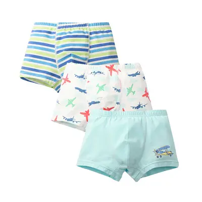 Wholesale Children's Kids Underwear Breathable Cartoon Printed Boy Boxer Briefs Dinosaur Boy Underwear