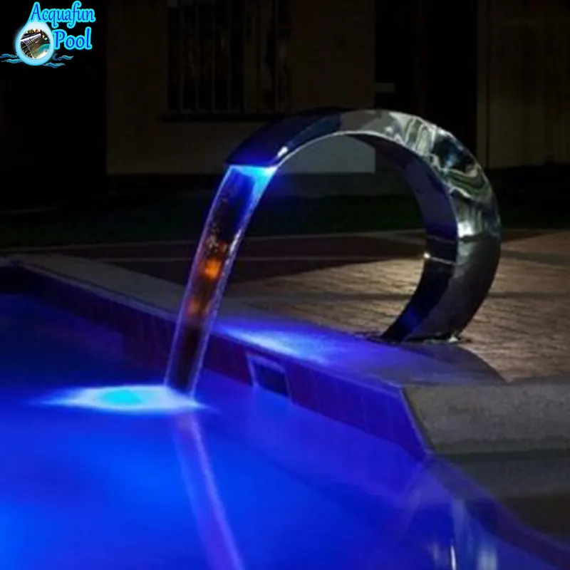 garden decoration equipments mirror polished stainless steel decorative fountains pool curved water fountain