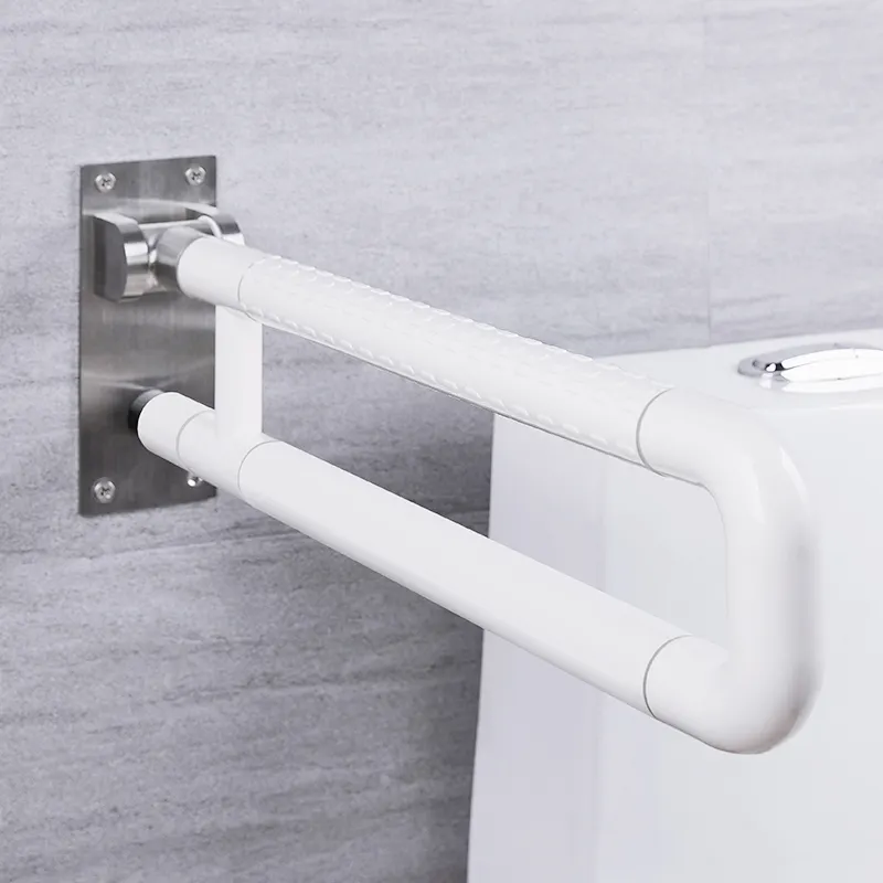 Anti-slip ABS plastic flip up down home bathroom U shape toilet handrail handicap safety folding grab bar for disabled