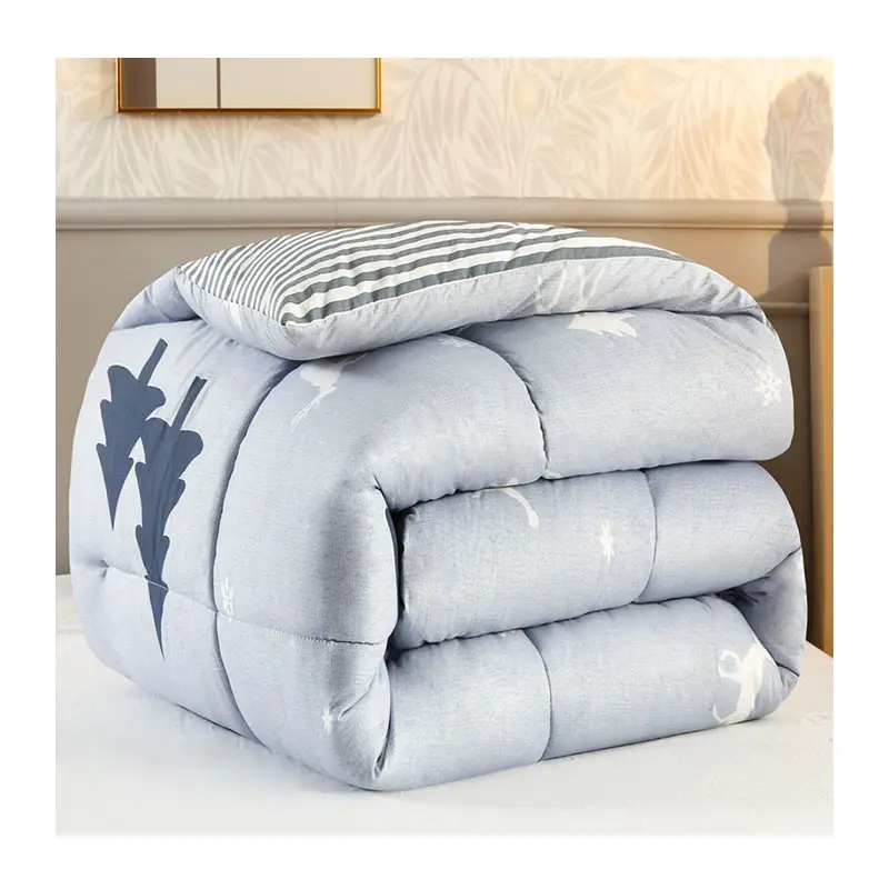Высококачественное теплое и удобное стеганое одеяло из пуха, стеганое одеяло из хлопка с принтом, постельное одеяло