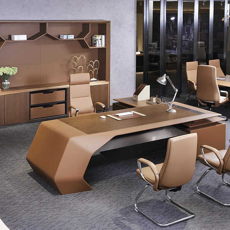 Luxury Executive Office Desk and Chair High End Office Table CEO Boss Big Table Office H-02