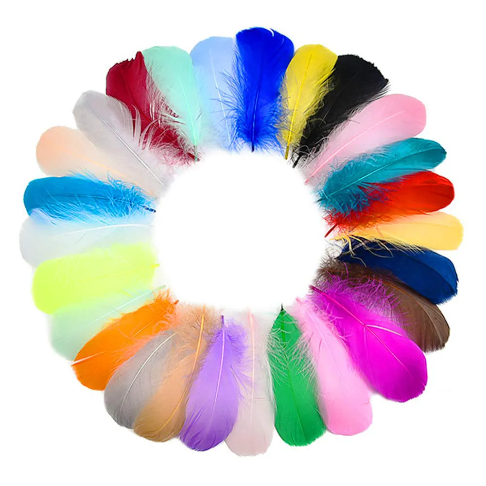 Пушистые натуральные декоративные перья 6-12 см, разноцветные гусиные перья для творчества, украшение для дома, свадьбы, вечеринки