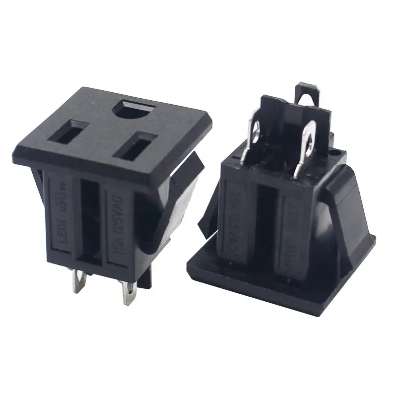 110V 15A AC 3PIN  Power NEMA 5 -15R USA  Plug Socket