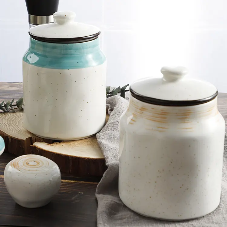 Nodic Ceramic Sugar Pot Porcelain Sugar Pot Jar Tea Salt Sugar Pot