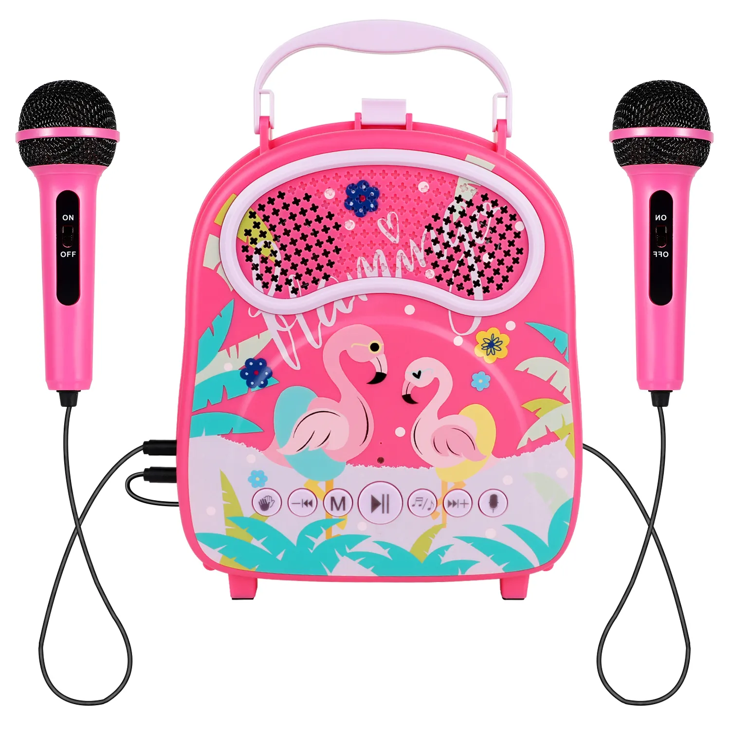 Children's Musical Ats-2020 2 Mic Karaoke Machine Learning Baby Toys Ktv Party Home Toy Musical Instrument