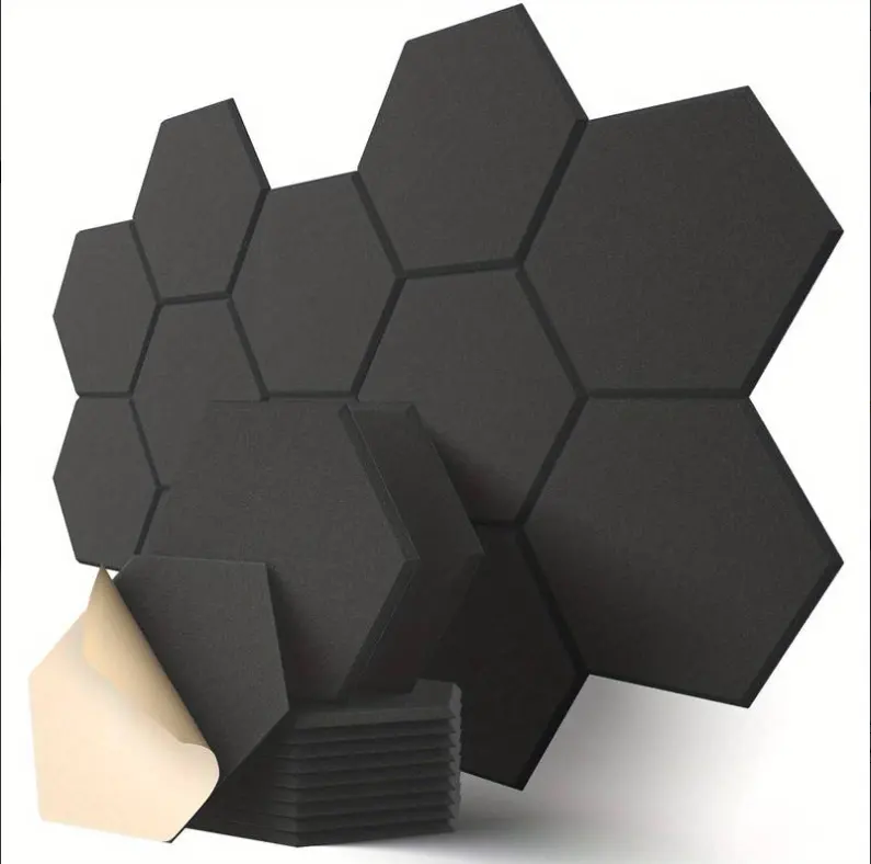 Современный дизайн шестигранные полиэфирные волокна звукоизоляционные войлочные акустические панели звукоизоляционные
