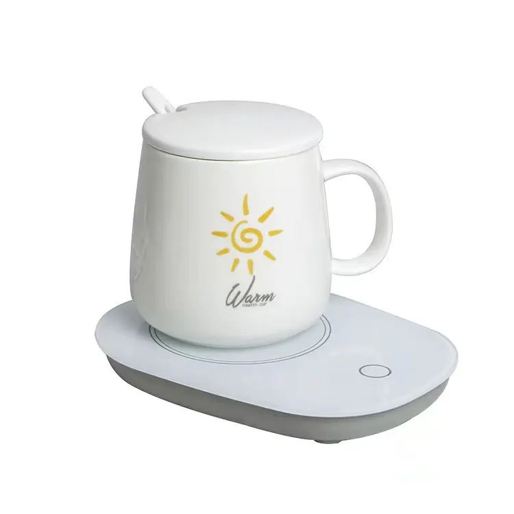 55 Degrees Cup Smart Usb Electric Heat Cup Coffee Ceramic Mug Warmer Heating Mug With Heating Coaster