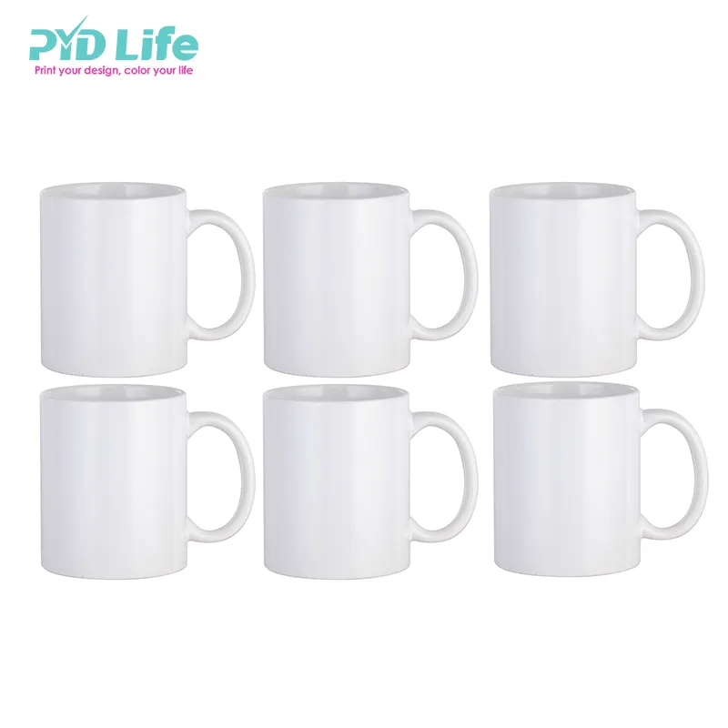 Супер белая керамическая кружка PYDLife 11 унций, оптовая продажа, кофейные кружки, чашки, керамические сублимационные пустые кружки