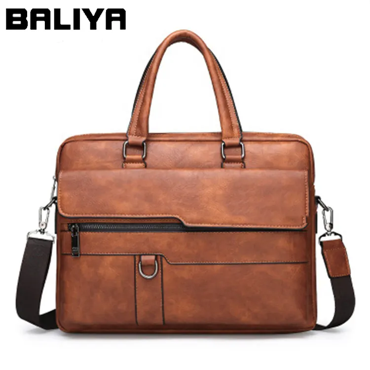 Высококачественный индивидуальный модный кожаный деловой портфель BALIYA для мужчин