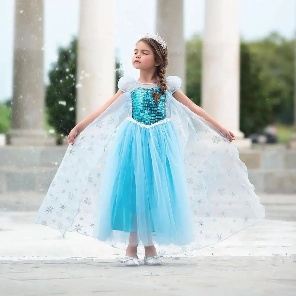 Костюм феи принцессы на Хэллоуин для косплея ледяной королевы 2 платья Эльзы пальто для девочек детские нарядные платья