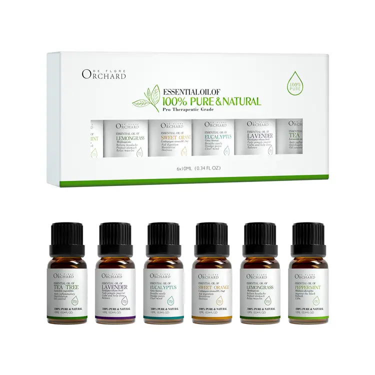 Essential Oils Set Aromatherapy Cheap Price Natural Essential Oils Set 100% Pure - Top Basic Sampler Gift Set Premium Kit - 6 / 10 ML