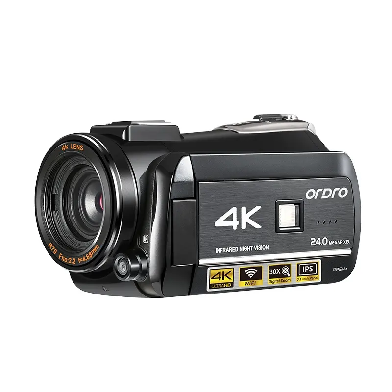 ORDRO UHD 4K 30x Zoom with Hotshoe Wifi video Camcorder Infrared Digital Camera