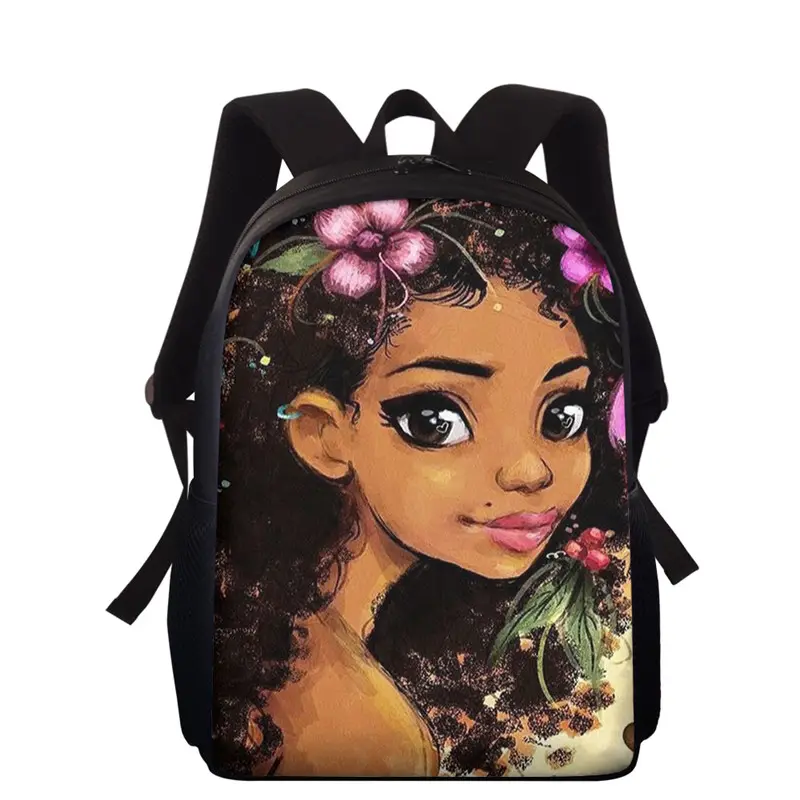 Black Art Girl Custom Backpack Large School Bags Back Packs For Teenage Girls Cute