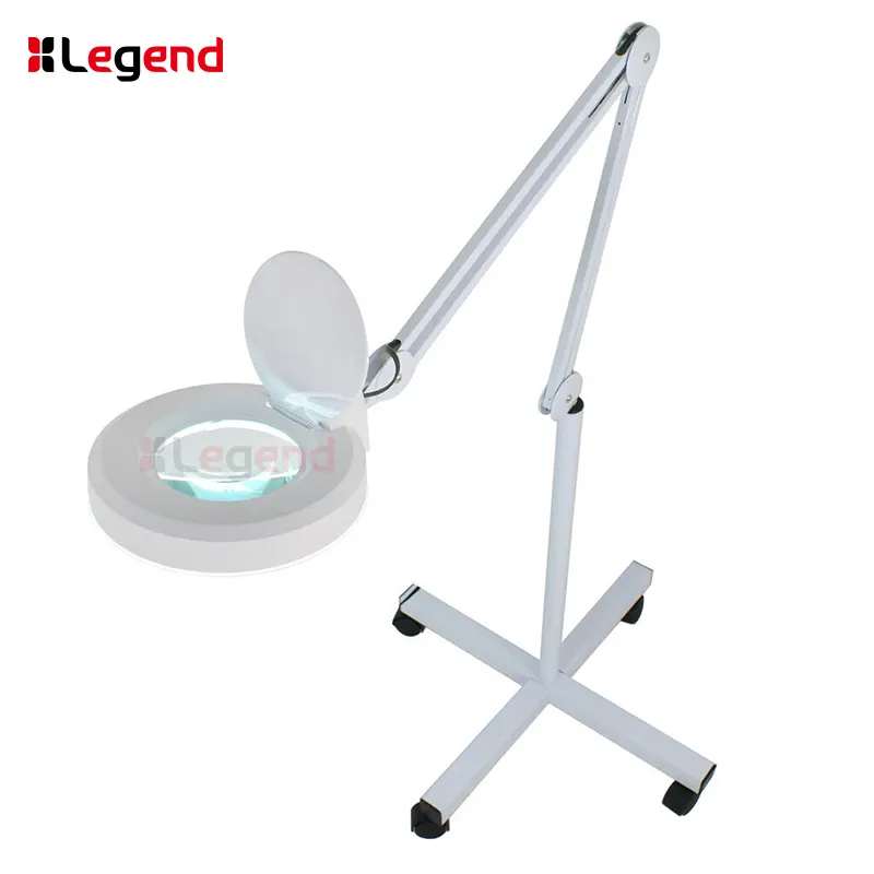 Portable Professional Floor Stand Cosmetic Beauty Face 5* LED Magnifying Lamp with Magnifier light