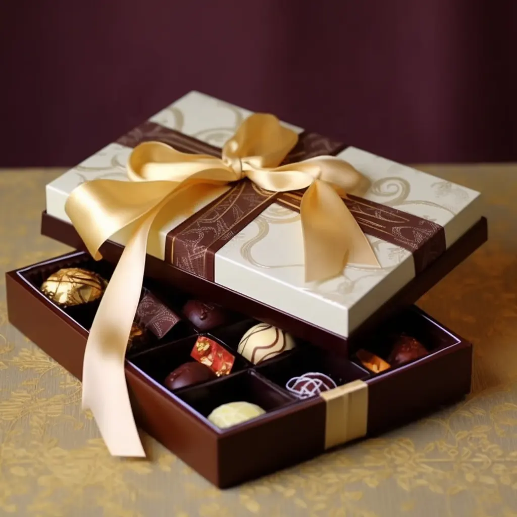Съедобная коробка для трюфелей и шоколадных батончиков с принтом на заказ для клубники в шоколаде