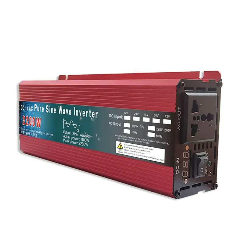 Pure Sine Wave Inverter DC 12v/24v To AC 110V/220V 1000W 1600W 2000W 3000W Voltage Transformer Power Converter Solar Inverter