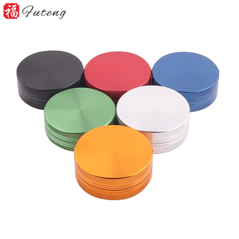 Futeng 63mm Wholesale 2 Pieces Tobacco Grinder Enchase High Quality 2 Parts 2.5 inch in Aluminum Herb Grinder