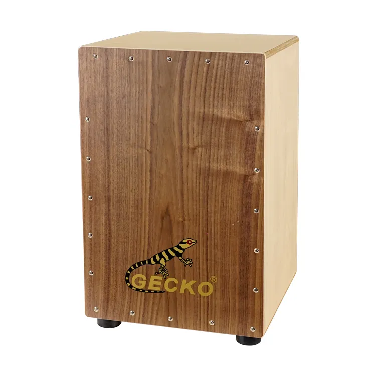 Hot Sale Gecko Portable Travel Cajon Natural Acacia Wooden Musical Instrument Cajon Box Drum