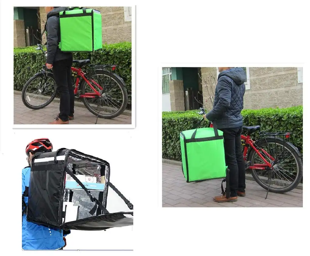 Leakproof Large Capacity green Thermal Insulated Pizza Delivery bag Food Delivery Backpack Uber Eats Bag