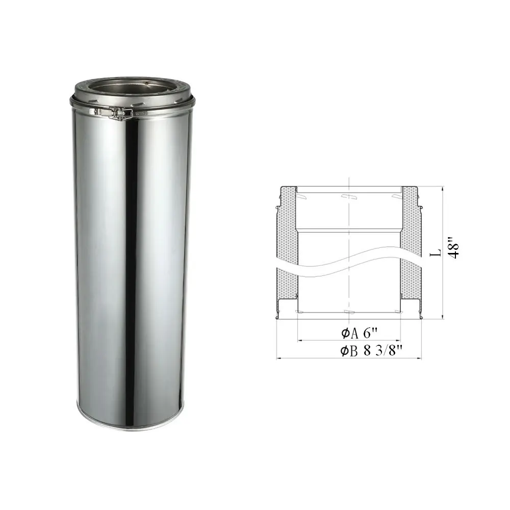 Stainless steel double wall insulated chimney wood stove pellet stove chimney,tee, elbow,tube