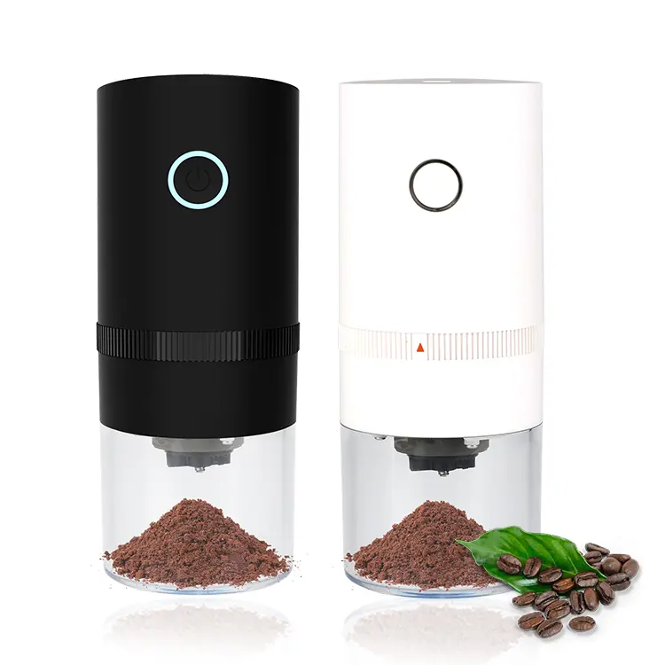 Low moq travel black black coffee grinder, Good Quality rechargeable coffee grinds