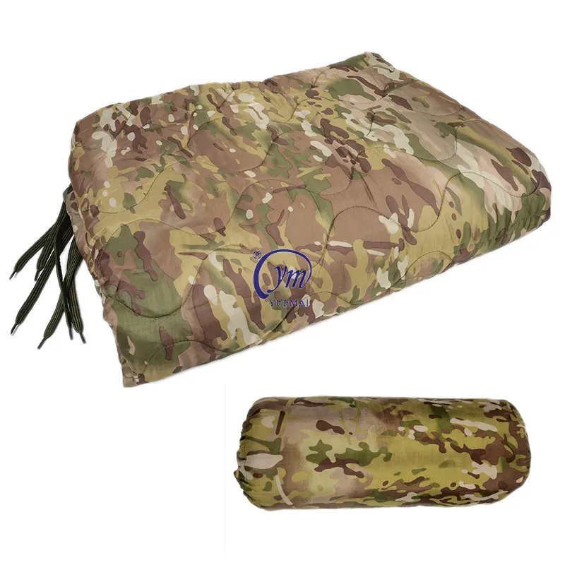 Tactical Camo Multicam Woobie Blanket With Pillow&Head Zipper Poncho Liner