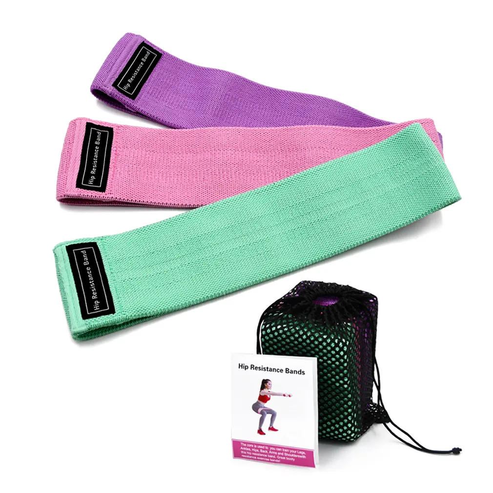Изготовленный на заказ логотип для женщин Фитнес хип обучение по 3 предмета в комплекте с большой попой тренировки набор нескользящей ткани Эспандеры