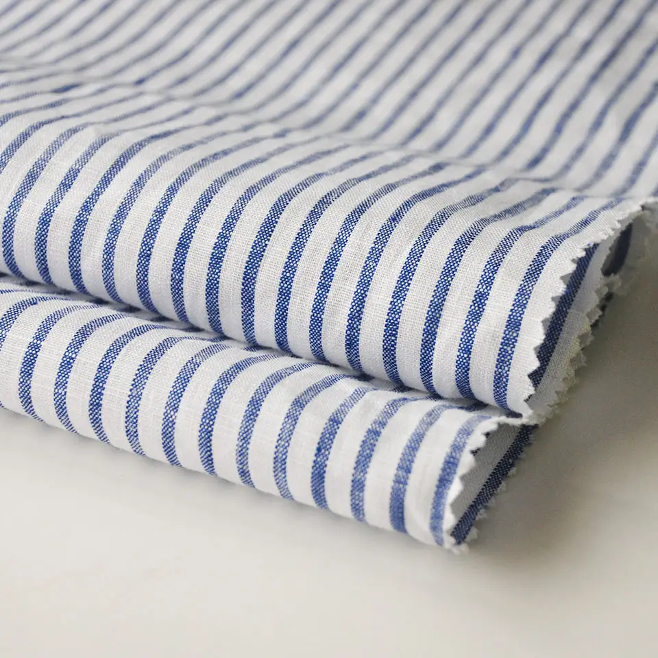 Фабрика tex, японское качество, oeko 1 см, 2 см, синяя полоса, окрашенная пряжа, чистая 100 Натуральная льняная ткань для мужских рубашек
