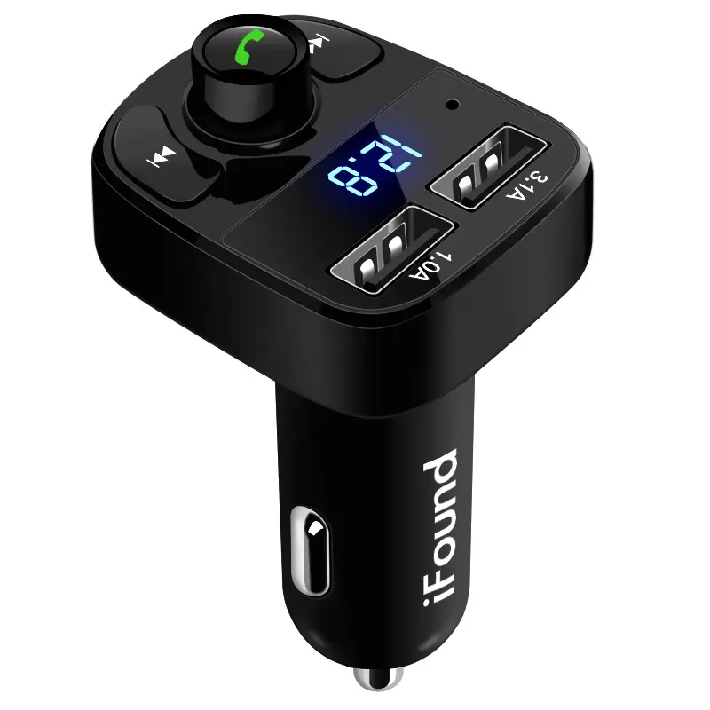 Dual Usb Charger Hands-Free Car Kit Wireless Radio Audio Adapter 5.0 Bt Car Mp3 Player Fm Transmitter