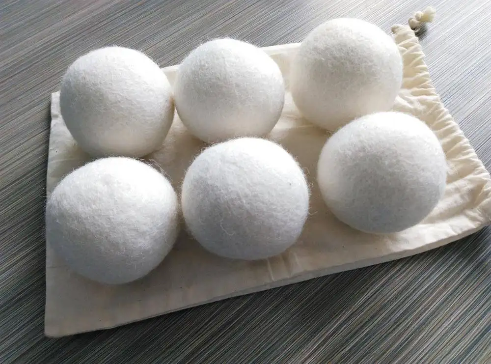 Organic Wool Laundry Balls 6 Pieces 1 Set Pure 100% New Zealand Wool Reusable Organic Laundry Wool Dryer Balls