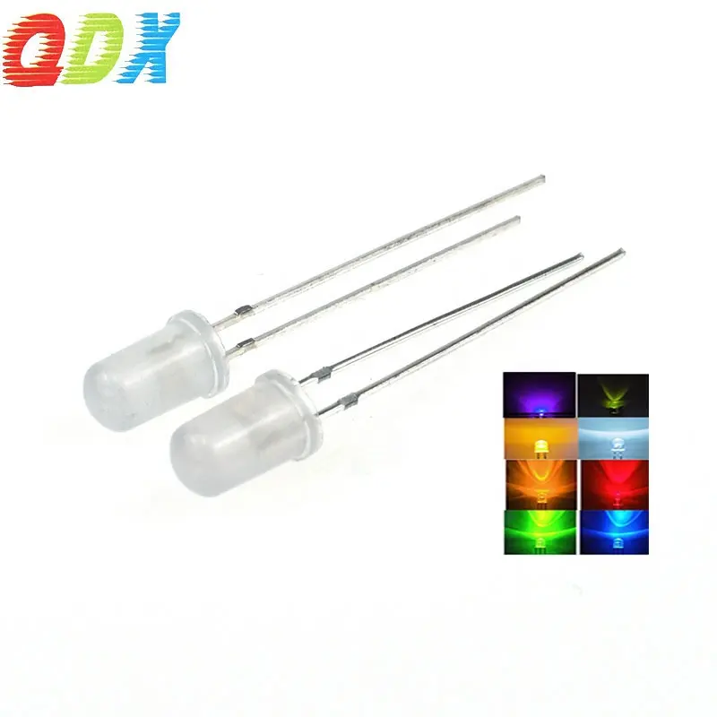 5mm Diffuse Led Milk Lens White Red Yellow Blue Green white pink Orange #5mm Led Diode For Indicator Light