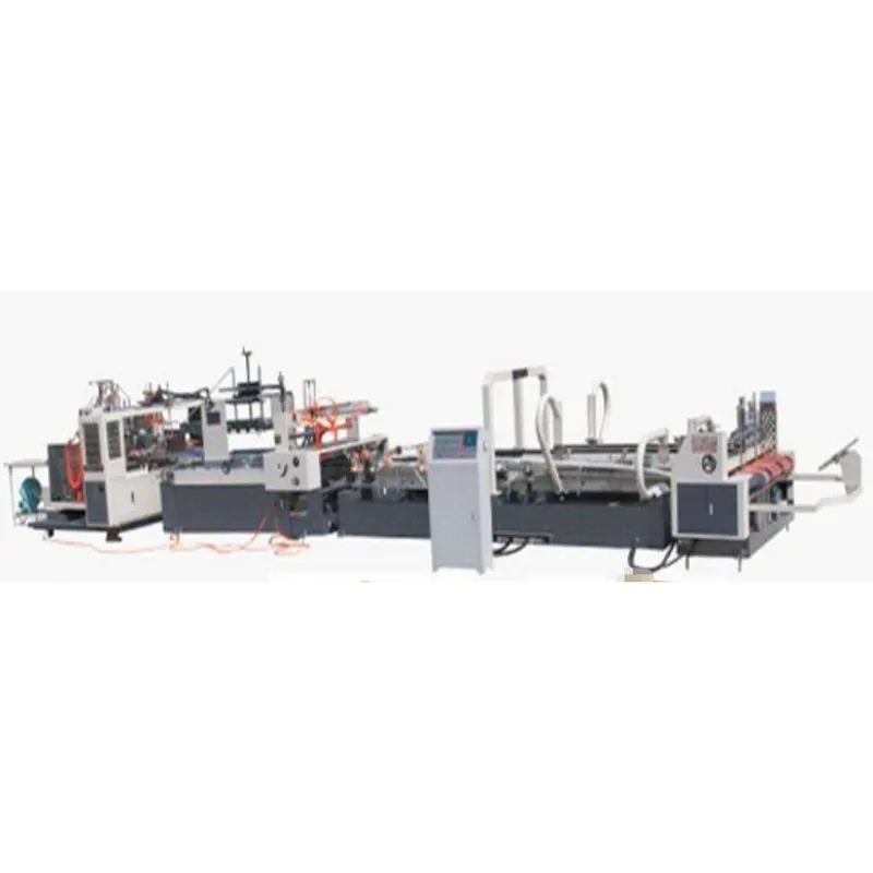 Automatic carton box folder gluer corrugated box folding and gluing machine