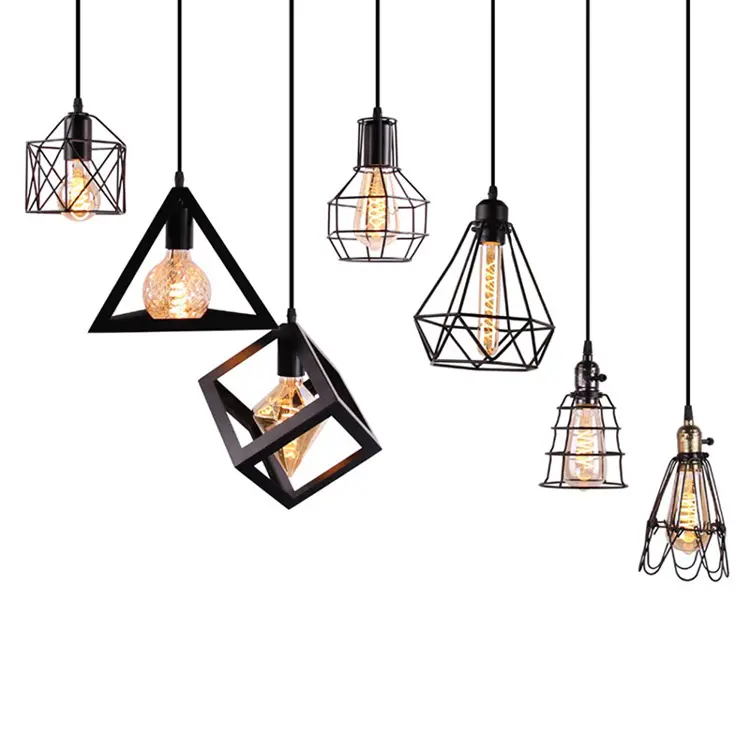 Скандинавские подвесные светильники железная клетка чердак подвесной светильник Промышленный металлический подвесной светильник