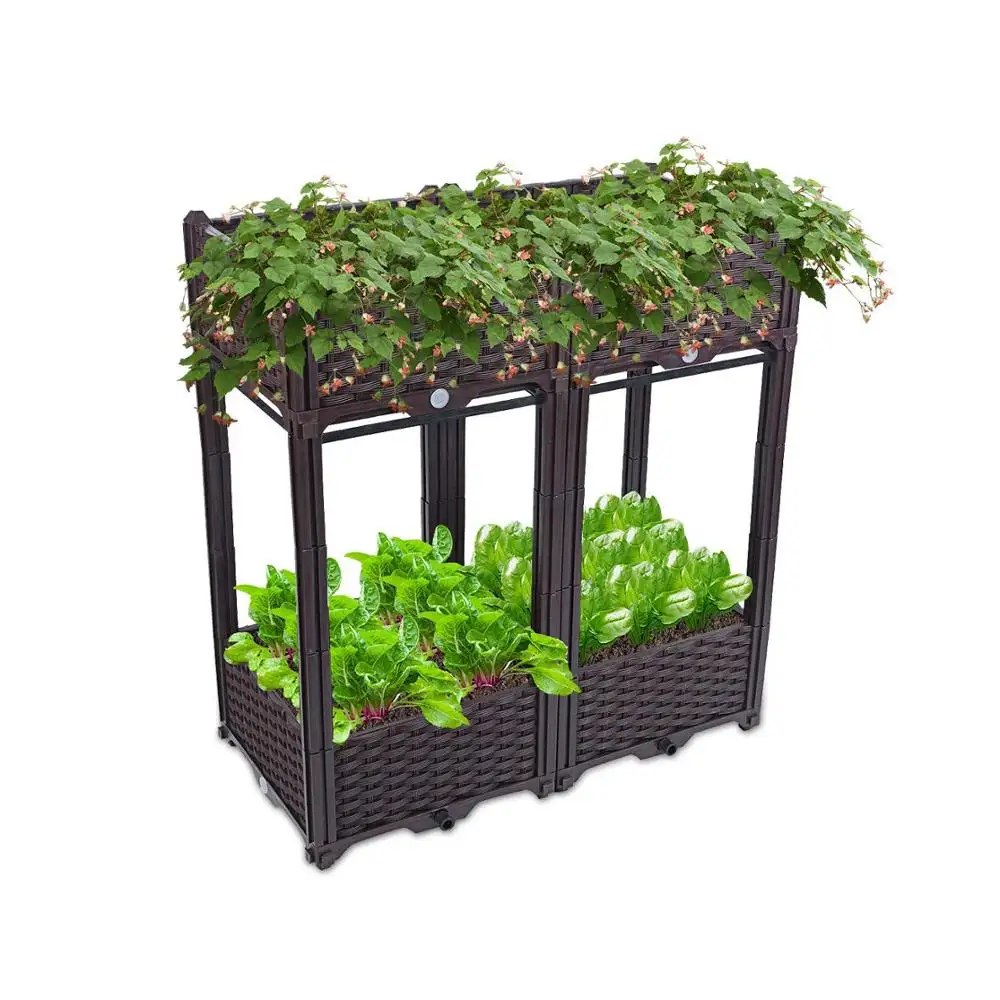 Raised Planter on Wheels Landscaping Flower Beds Above Ground Vegetable Planters