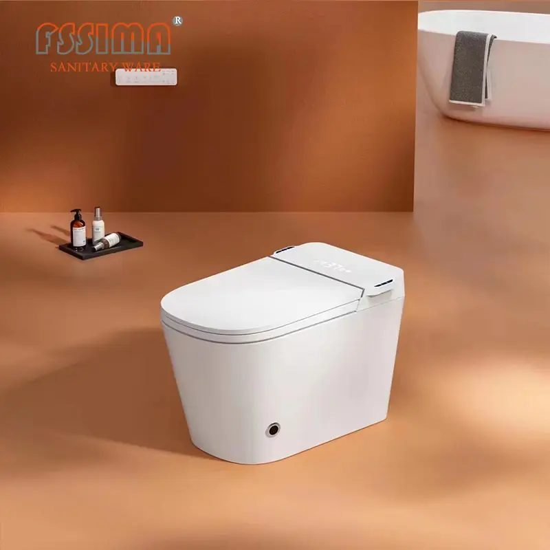 ZN-3009b горячая Распродажа автоматическая очистка функциональный цельный комод s-trap керамический умный туалет
