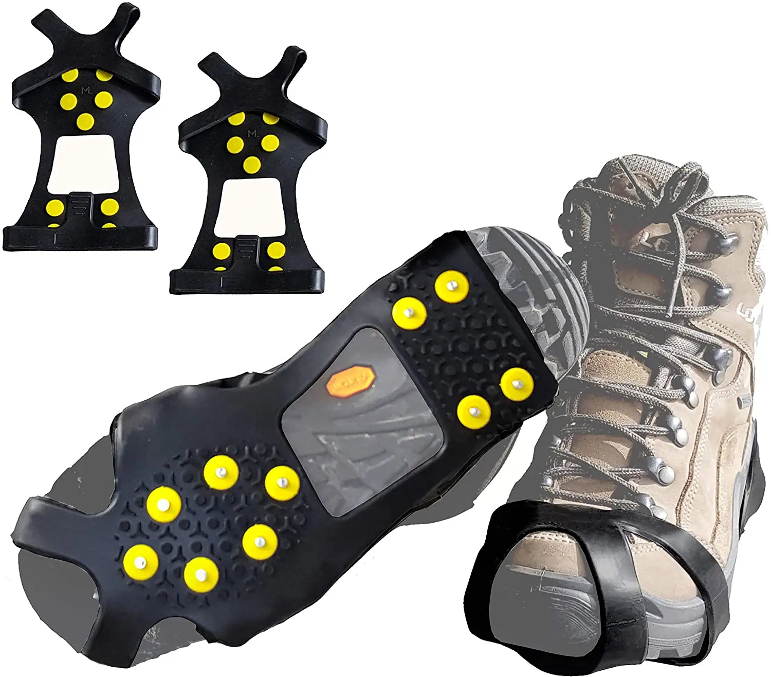 Hot Selling Crampons Ice Traction Cleats shoes 10 Studs Anti Slip Shoe Grips for on Snow Winter Season