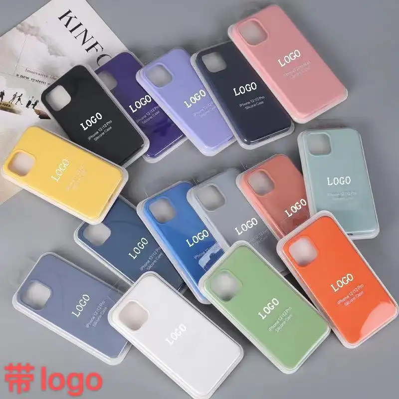 Liquid Silicone Phone Case Silicon Case With Packaging Logo For Iphone 14 13 12 11 Pro Max Xr Xs Case